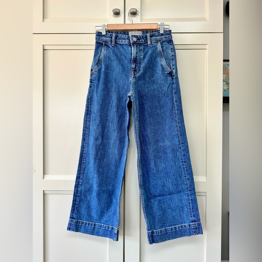 Everlane Wide Leg Jean (Ankle Length) in Medium Blue